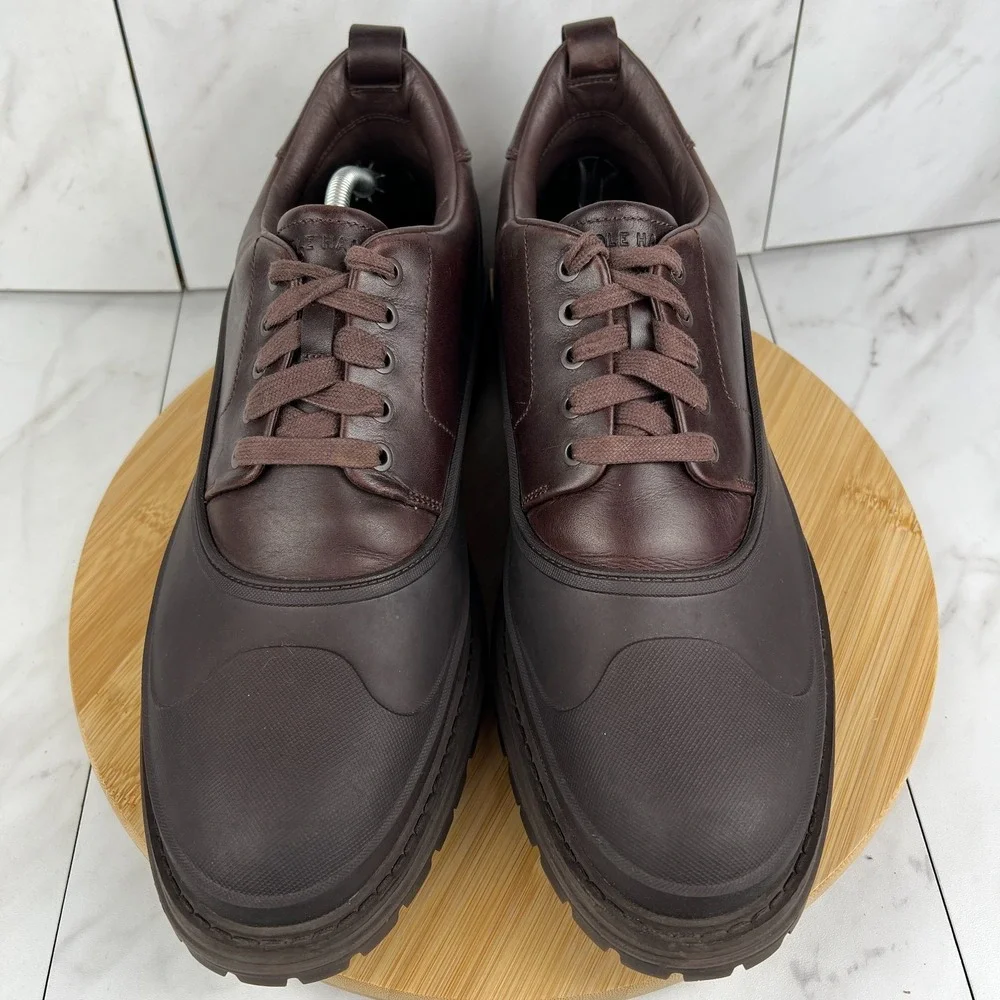 Cole Haan Stratton Shroud Mens Size 13 M Brown Leather Waterproof Oxford Shoes